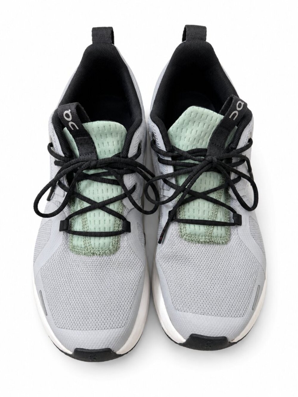 On Cloud Running Shoes Gray Mint Green Sneakers Women's Size 6.5 EU 39